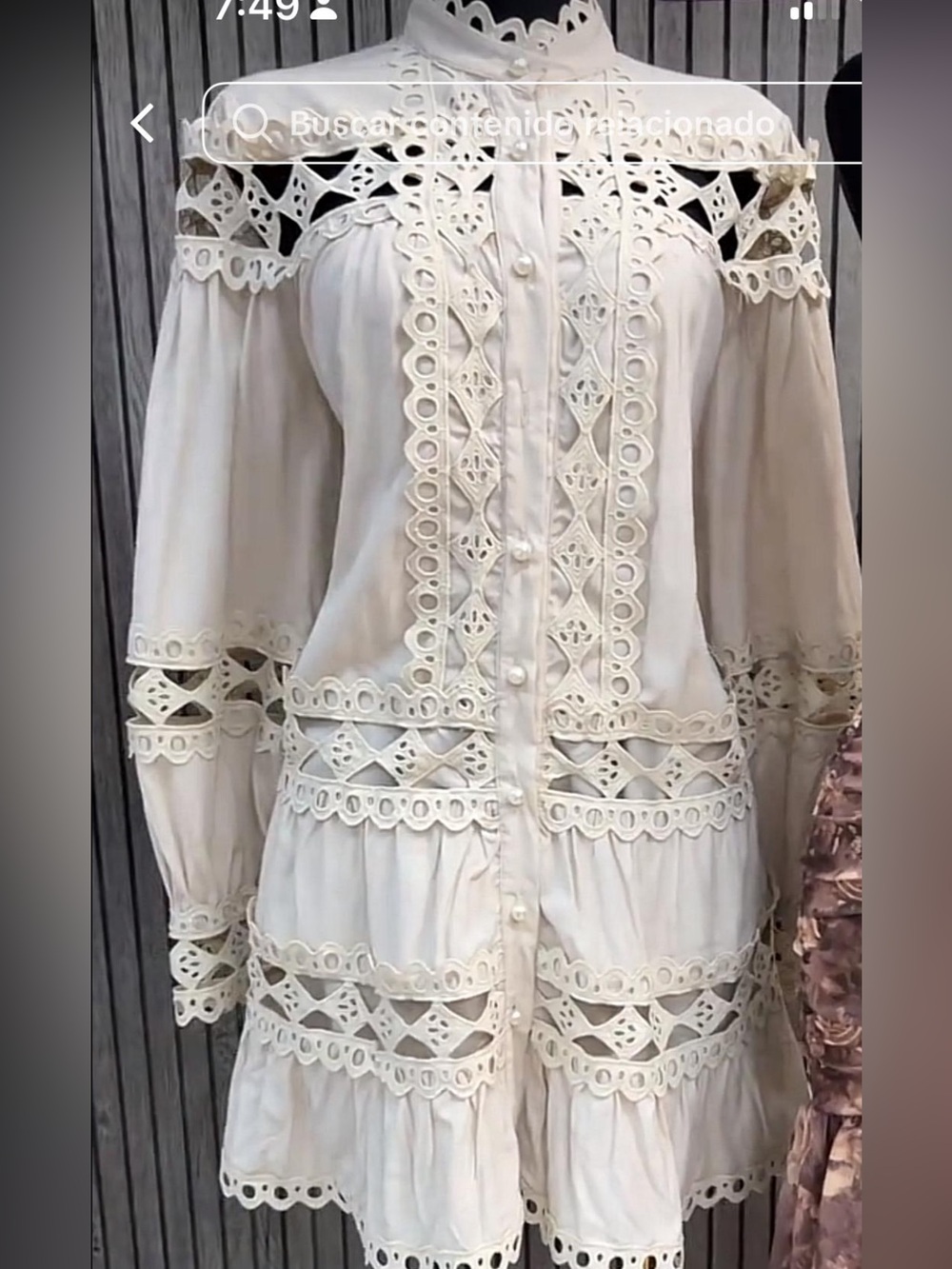 Ivory Crochet Lace Button dress